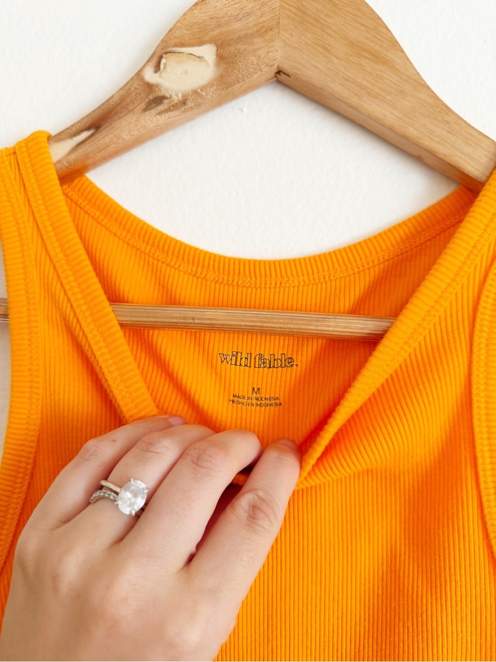 wild fable Orange Ribbed Cropped Tank medium - Picture 2 of 3